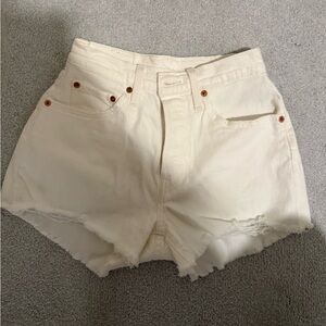 Levi's Women's Off-White 501 Jean Shorts